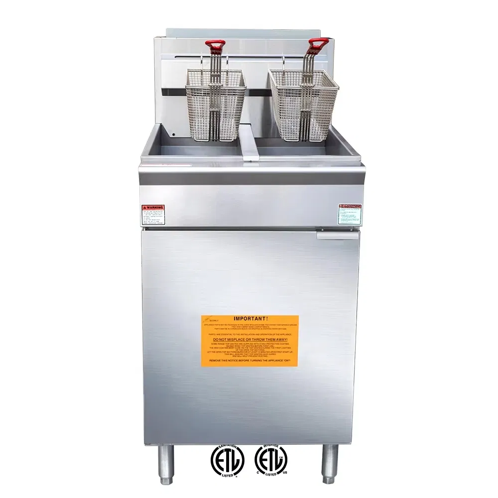 ETL-Certified Eagle 5 Burner 35L Commercial Gas Deep Fryer Chicken Frying Machine for Pizza Bread Restaurant Use Made in China