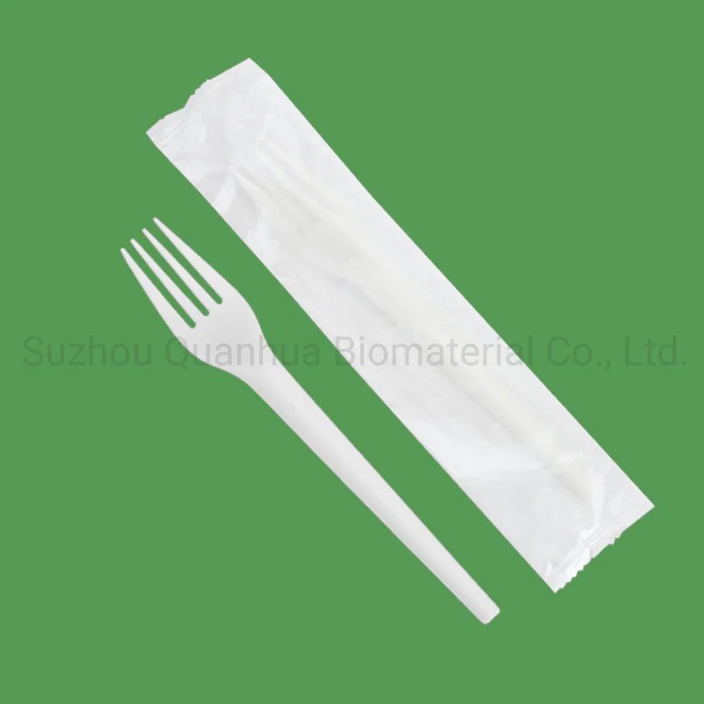 Ready to Ship Wrapped 100% Compostable Cpla Fork Disposable Biodegradable Cutlery Set