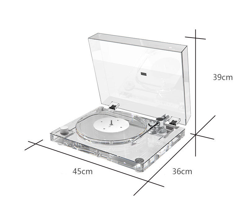 Most Popular Creative Acrylic Transparent Turntable Vinyl Records Player Gramophone with Automatic Pause