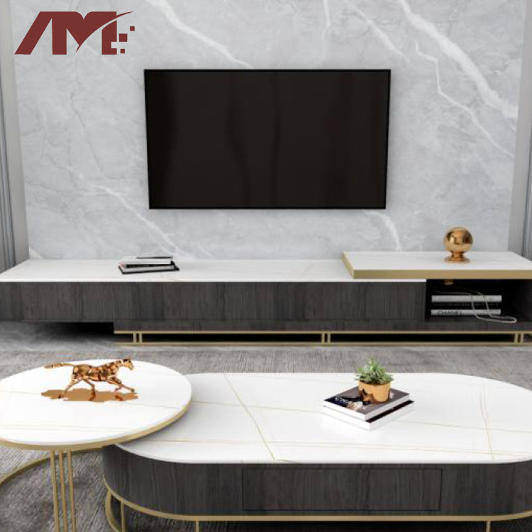 Living Room Black Table Slab Tiles Sintered Stone Marble