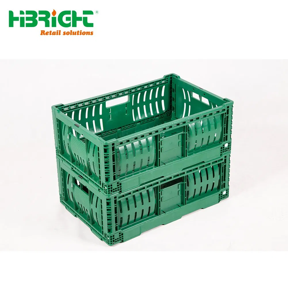 Collapsible Fruit and Vegetable Plastic Foldable Crate for Transporting