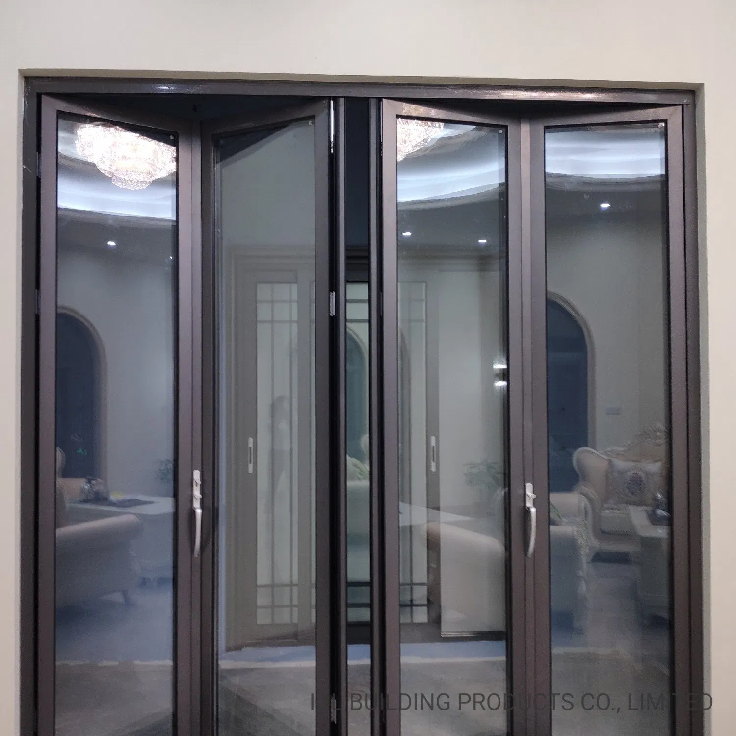 Building Material Modern 1.8 Thickness Double Glazing Exterior Aluminium Coating Glass Folding Bifold Doors
