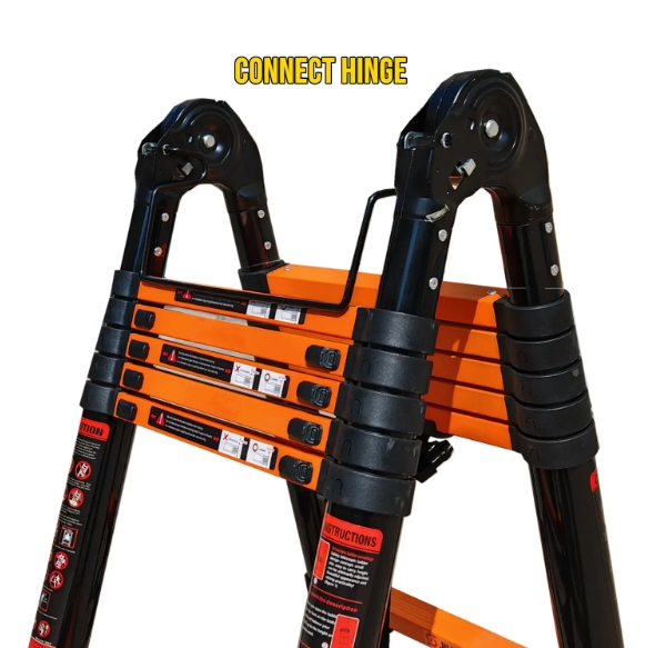 Carbon Steel Hinged Double Sided Telescopic Ladder