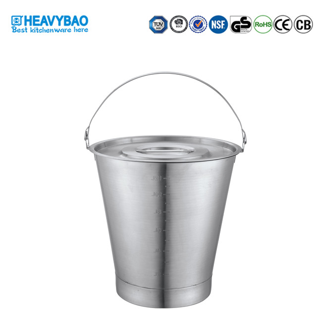 Heavybao Stainless Steel Inclined Pail Water Bucket