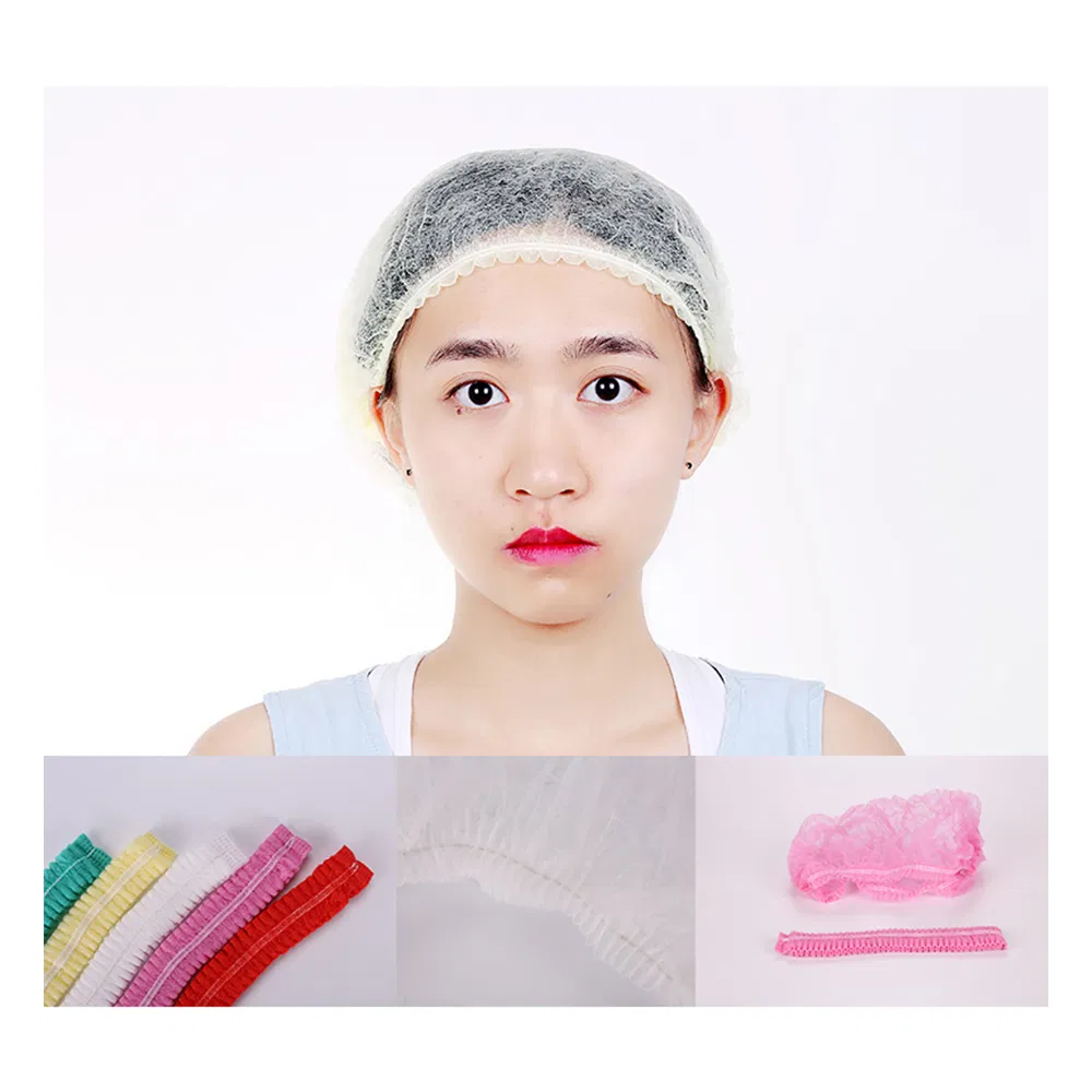 Disposable 21'' Polypropylene Black Clip Cap for Food Processing Non Woven Disposable Hair Net Black Cofias Cap