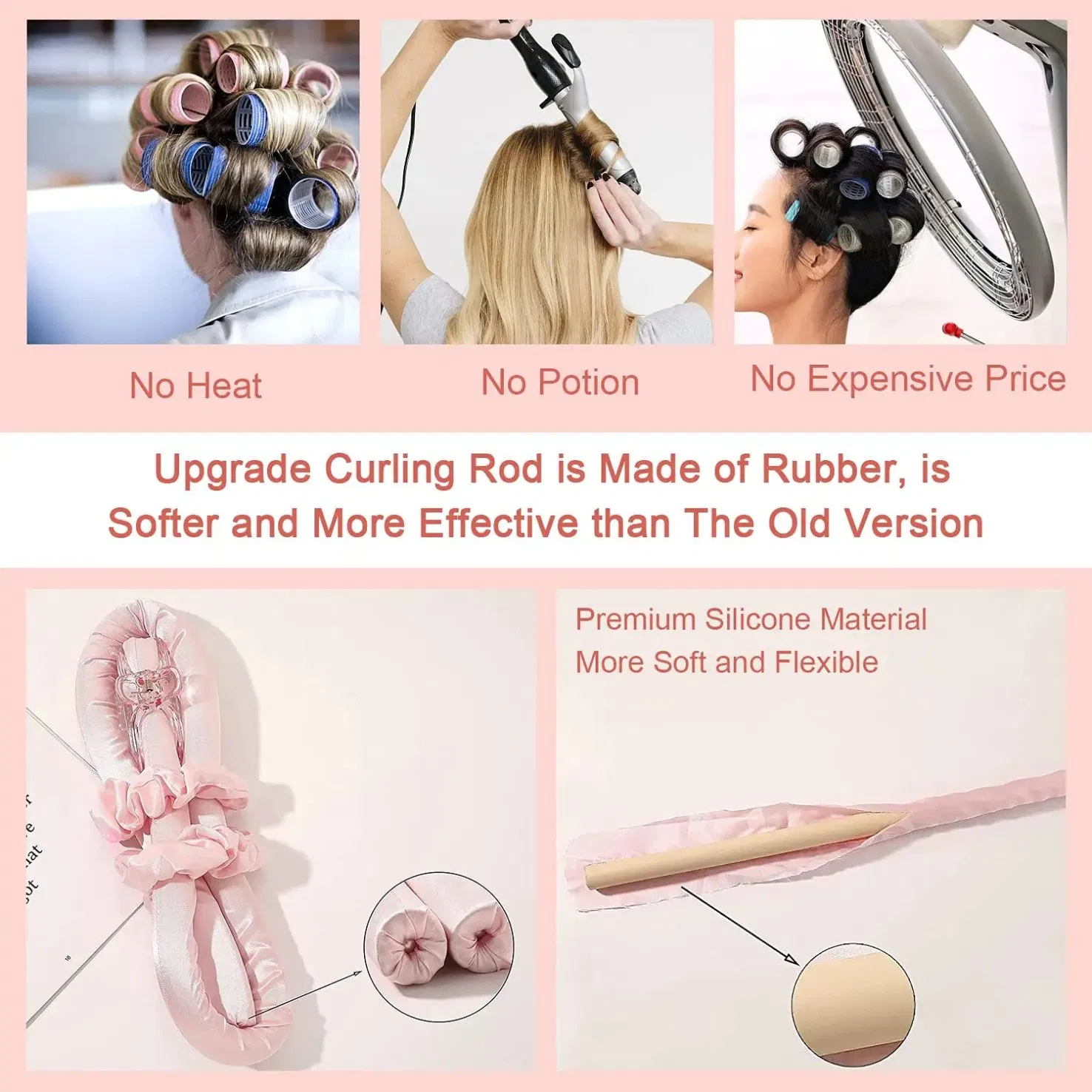 Portable Heatless Curling Rod Headband Sleeping Hair Roller Wave No Heat Silk Hair Curler