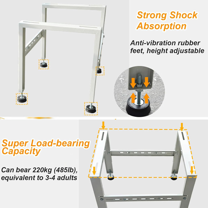 Adjustable Ductless Mini Split Air Conditioner Support Stand for Outdoor AC Unit