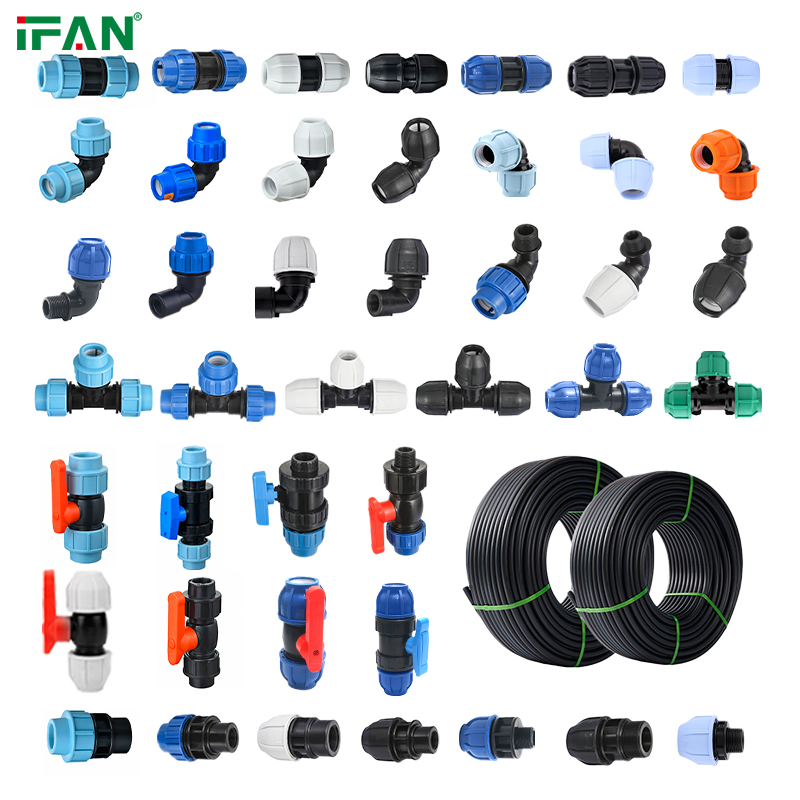 Ifan Factory Custom Irrigation PP Compression Fittings Pn16 Quick Connecter 20-110mm HDPE Fitting
