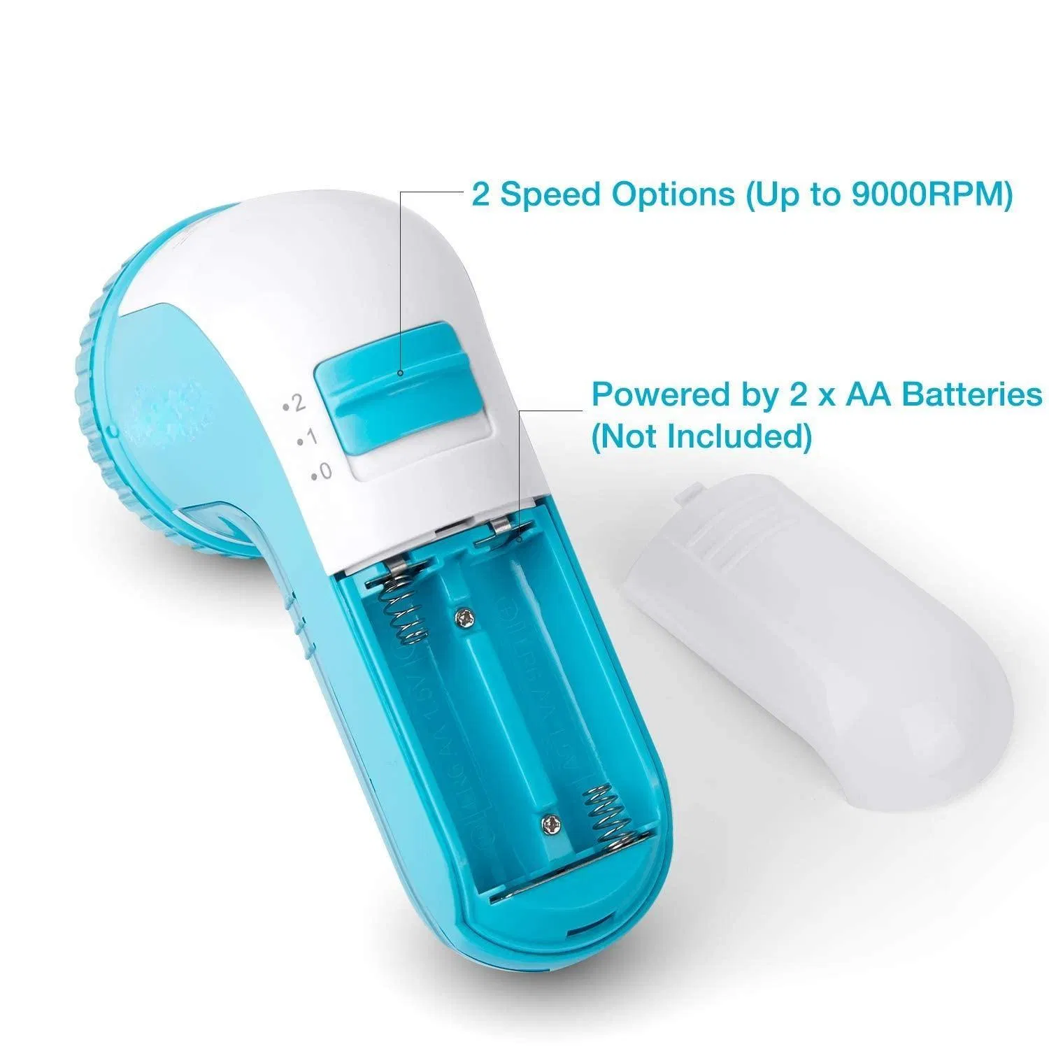 Sweater Defuzzer 2-Speeds 2 Replaceable Stainless-Steel-Blades Battery Operated Fabric Shaver Lint Remover