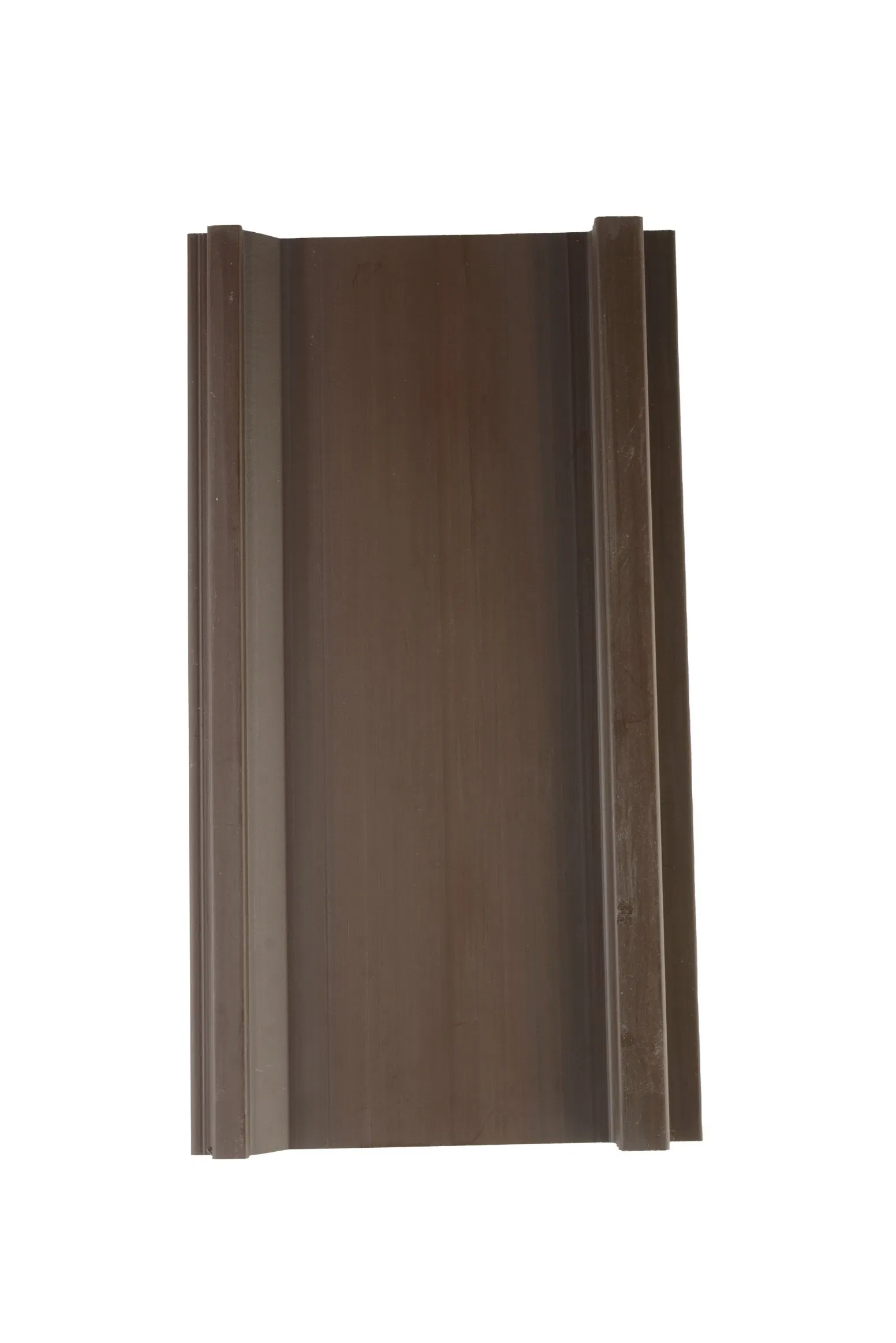 Seamless Grooved Textured Gray Brown Flat Shiplap Capped Composite Siding WPC Wall Cladding 5"