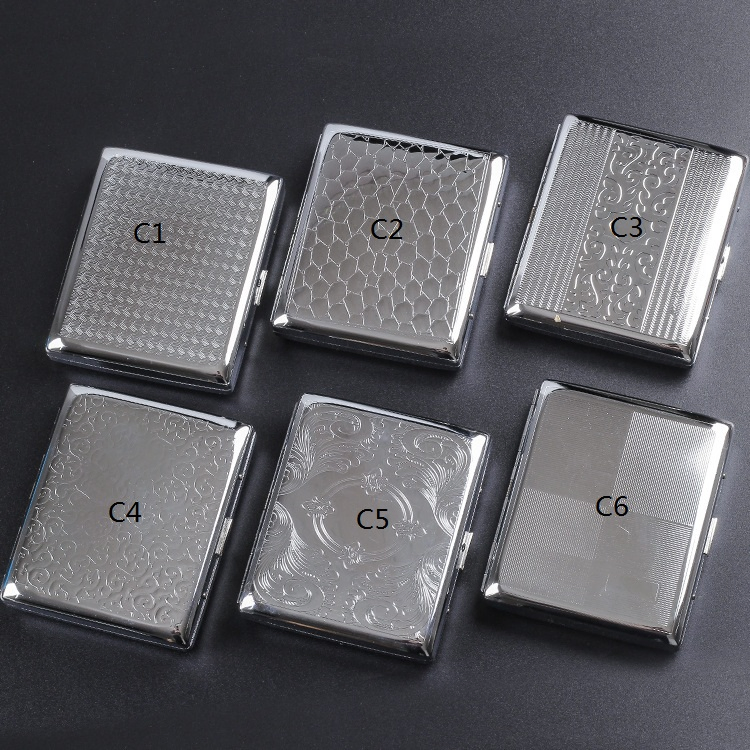 Ea179 Wholesale Small Personalized Retro 100mm Vintage Silver Woman Metal Luxury Cases Slim Box Holder Waterproof Cigarette Case