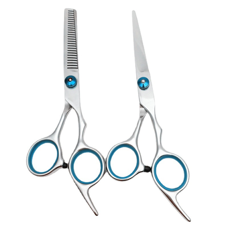 Salon Professional Silver Color Adjustable Screw Stainless Steel Customized Logo Hair Scissor