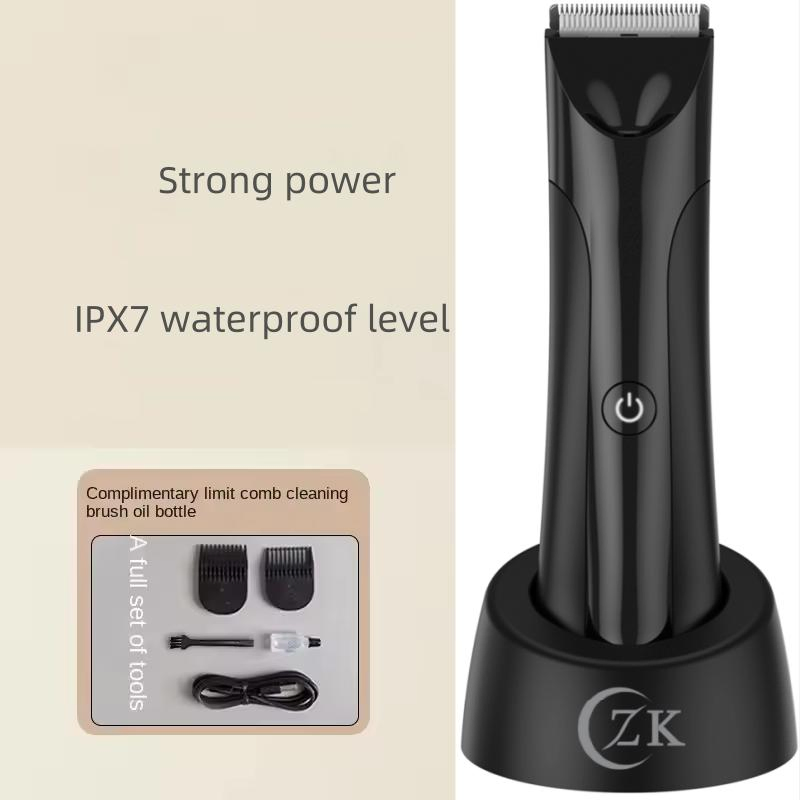 Portable Rechargeable Waterproof LCD Display Cordless Clipper Electric Body Trimmer