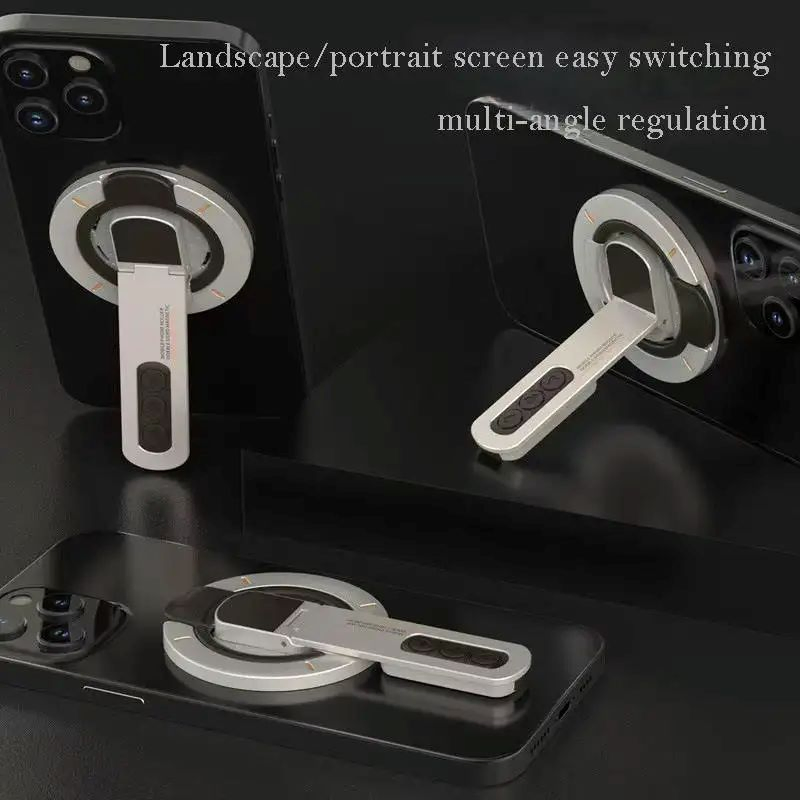 Compatible with Magsafe Magnetic Phone Grip Stand 360 Degree Rotating Dual Mobile Phone Holder for iPhone 16 PRO Max