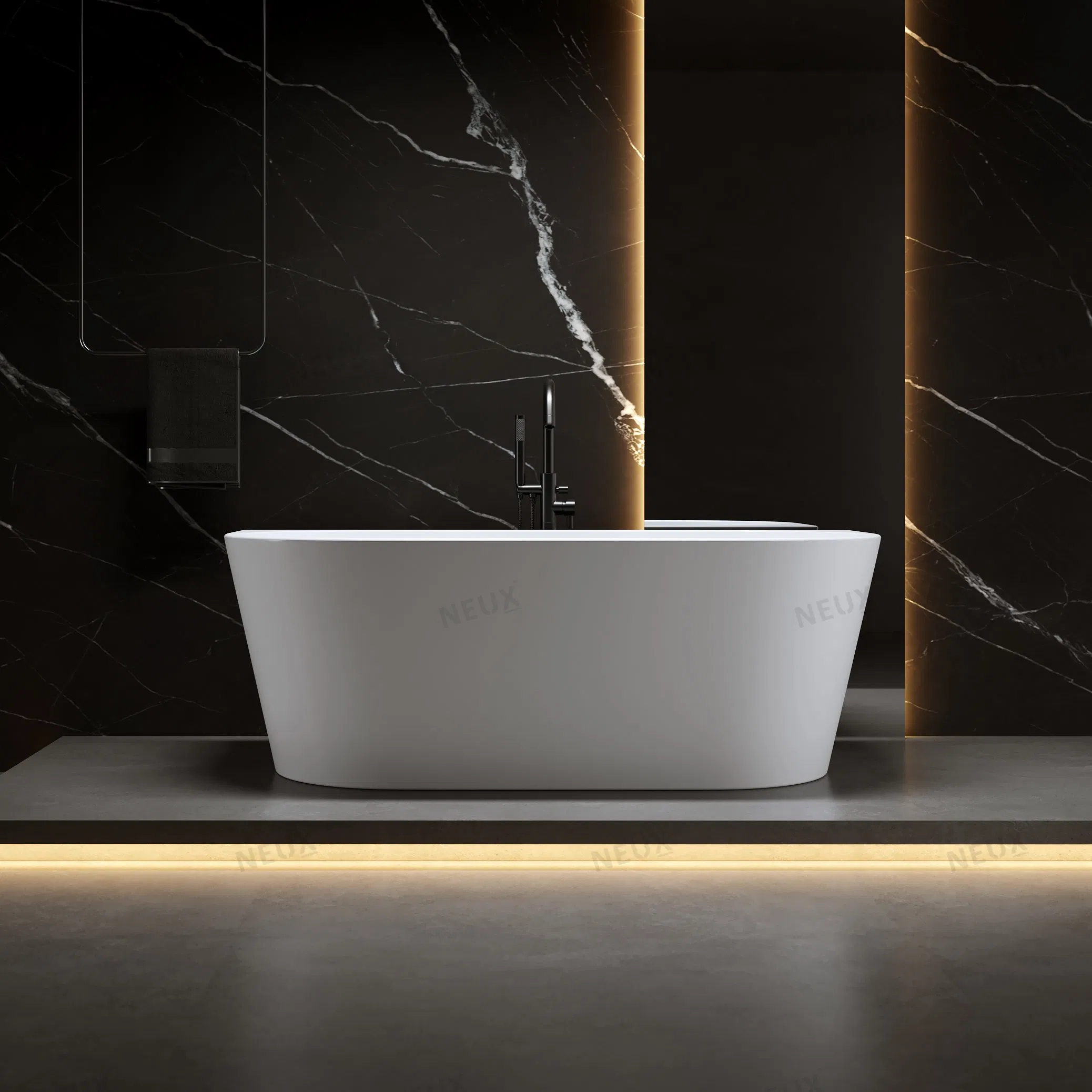 New Design Modern Solid Surface Acrylic Soaking Freestanding Bath Tub (LT-724)