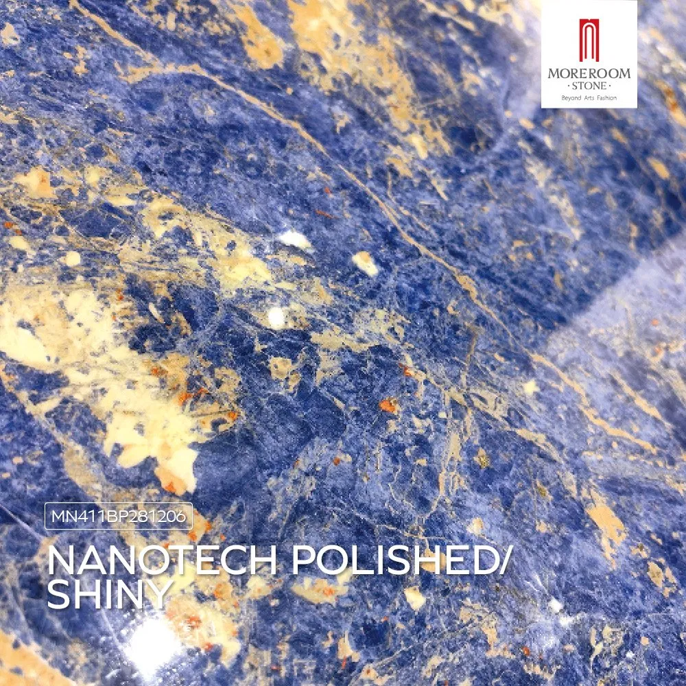Luxury Blue Marble Agate Glass Slab for Bar Design