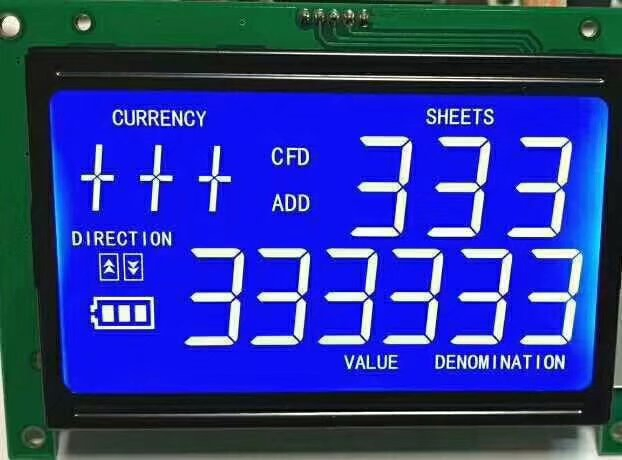 Custom Blue Negative Tn Stn Segment LCD Display with White Backlight