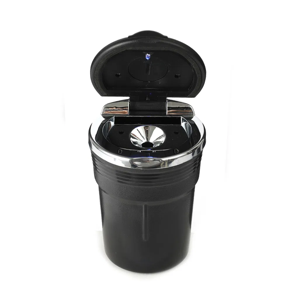 Wholesale Portable Round Car Cigarette Ashtray with Light and Lids