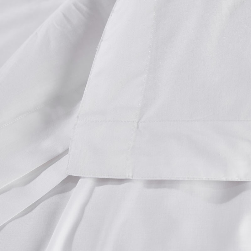 Solid White Cotton Satin Home Hotel Textile Premium Bed Linen Flat Sheet Embroidery Pillow Cases Quilt Cover Bedroom Bed Sheet Bedding Set with Gift Kit
