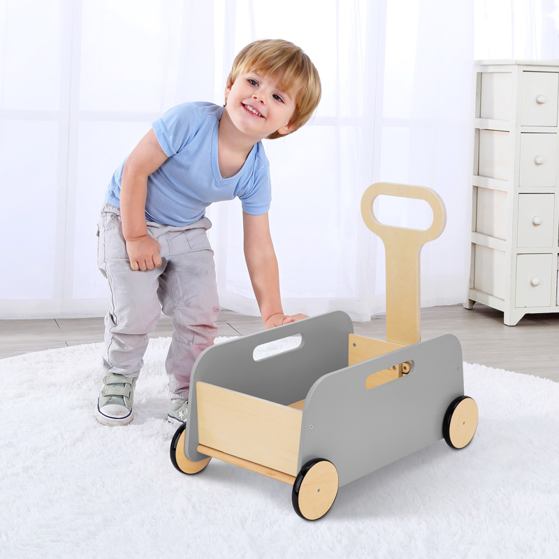 Solid Wood Baby Walker with Anti-Slip Function for Toddlers