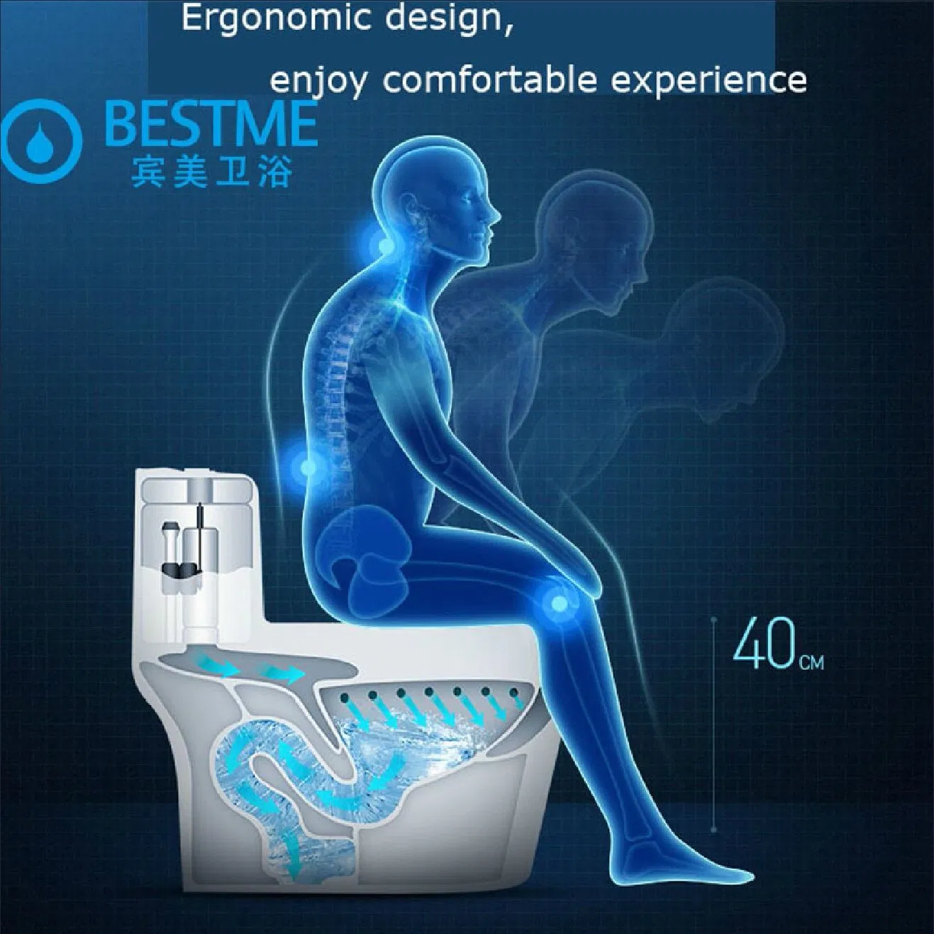 Wholesale Washing Down Floor Mounted Durable Luxury Hotel Supply One Piece Full Glazed Toilet (BC-1304)