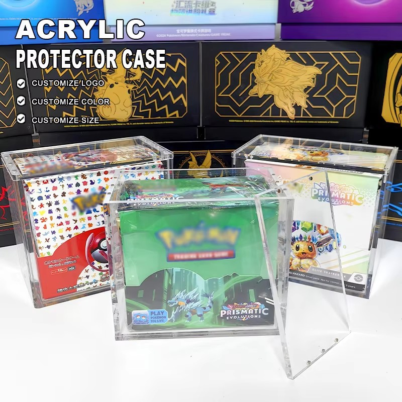 UV Resistant Booster Box Acrylic Case Display Box Showcase for Pokemon Tcg