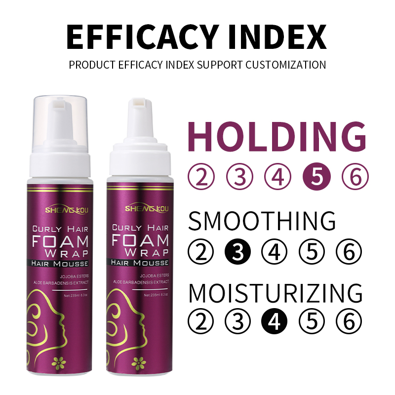 Private Label Salon Household 236ml Natural Nutrition Hair Curl Mousse Styling Foam Mousse for Hair