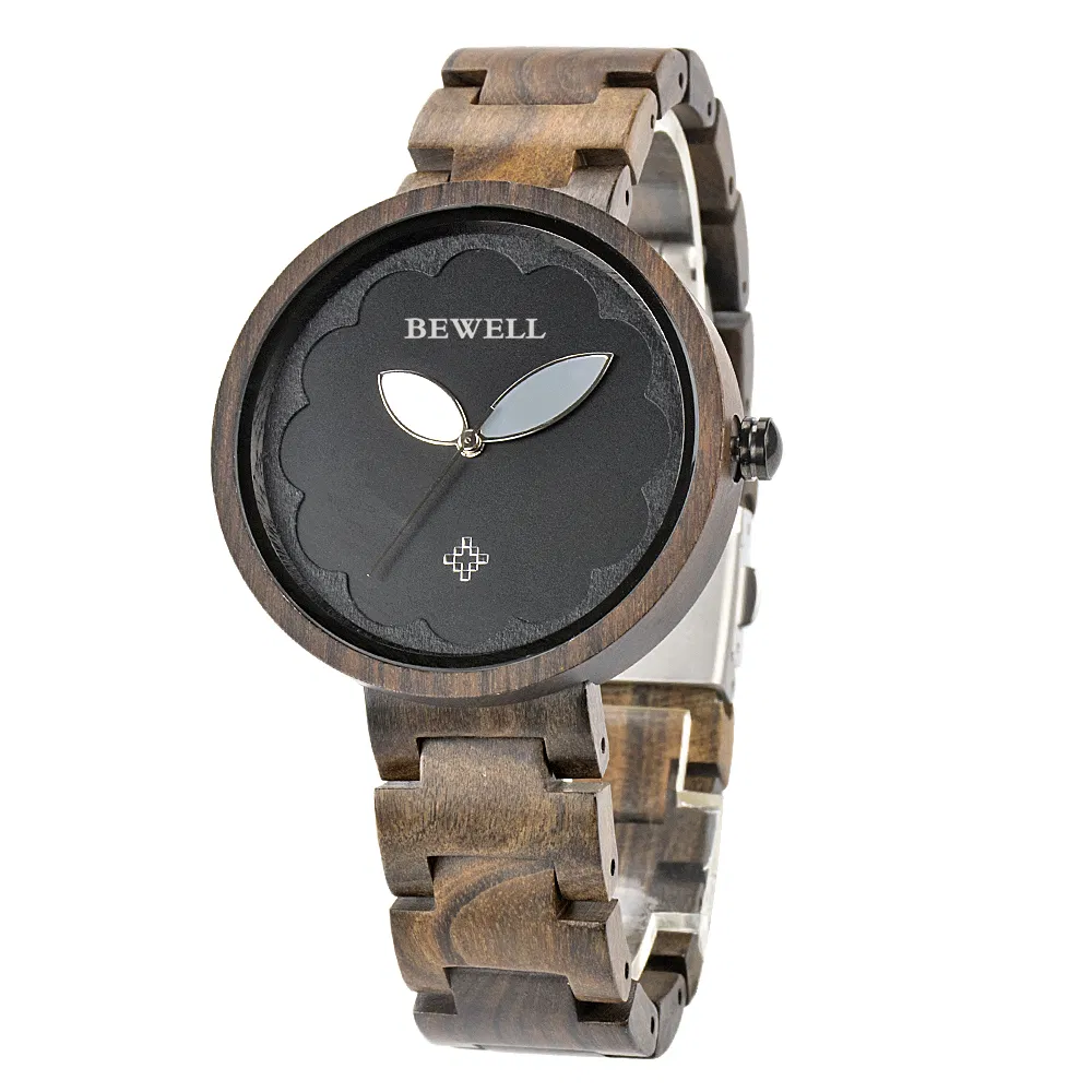 Factory Direct Sale Miminalist Watch Wood Black Red Sandalwood Watches for Men