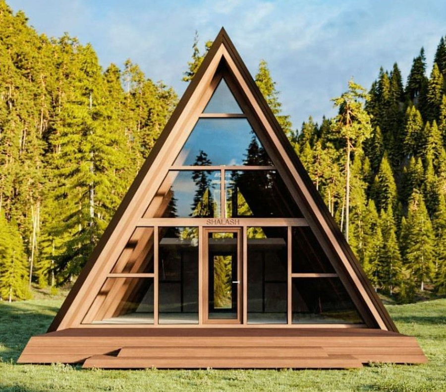 Quacent Luxury Sips a-Frame Low-Rise Villa Heat-Insulated Modular Home Prefab Tiny Triangle House for Apartment Prefab Light Steel Villa
