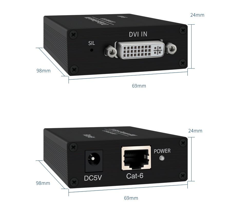 DVI Extener, DVI Extender 60m, RJ45 Extender