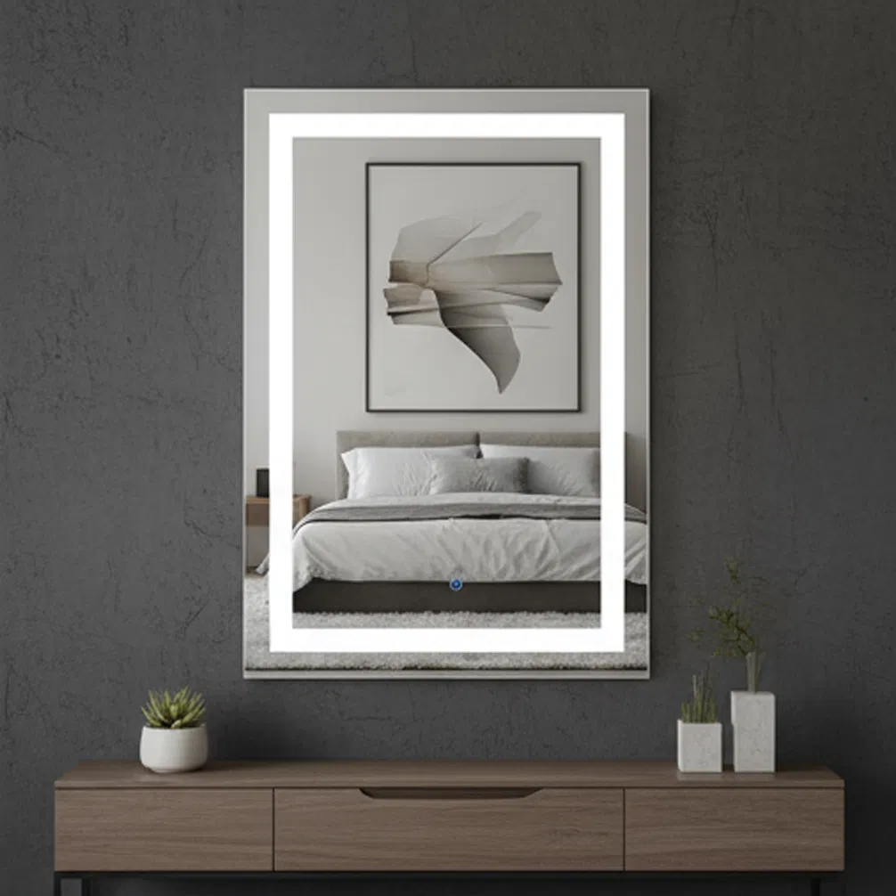 Ultra-Slim Vertical LED Makeup Mirror with Fog-Free Technology