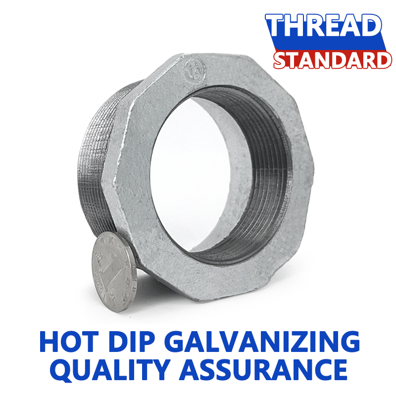 Factory Direct Sales Gi Pipe Fittings Hot DIP Galvanized Bsp Thread Bushing for Pipeline Connection System