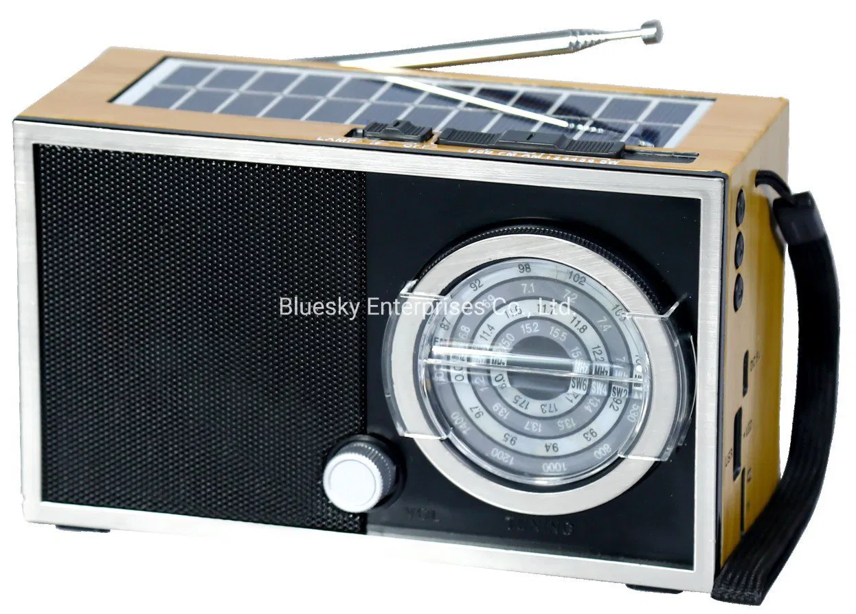 Best Reception FM/Am/Sw Radio Wireless Music Player Portable Radio with Solar Panel