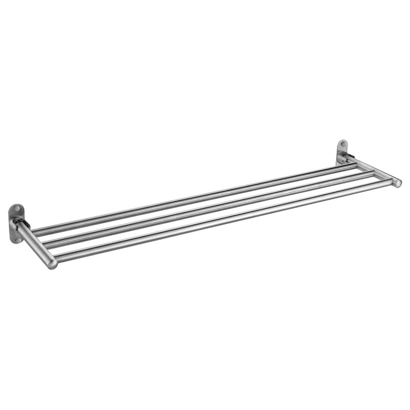 Bathroom Accessories 304 Stainless Steel Double Layers Foldable Towel Rack Bath Towel Shelf