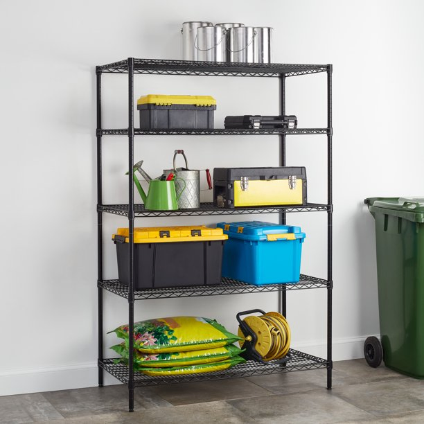 Commercial Epoxy Wire Shelving Adjustable 5-Layer Steel Storage Rack for Warehouse & Garage