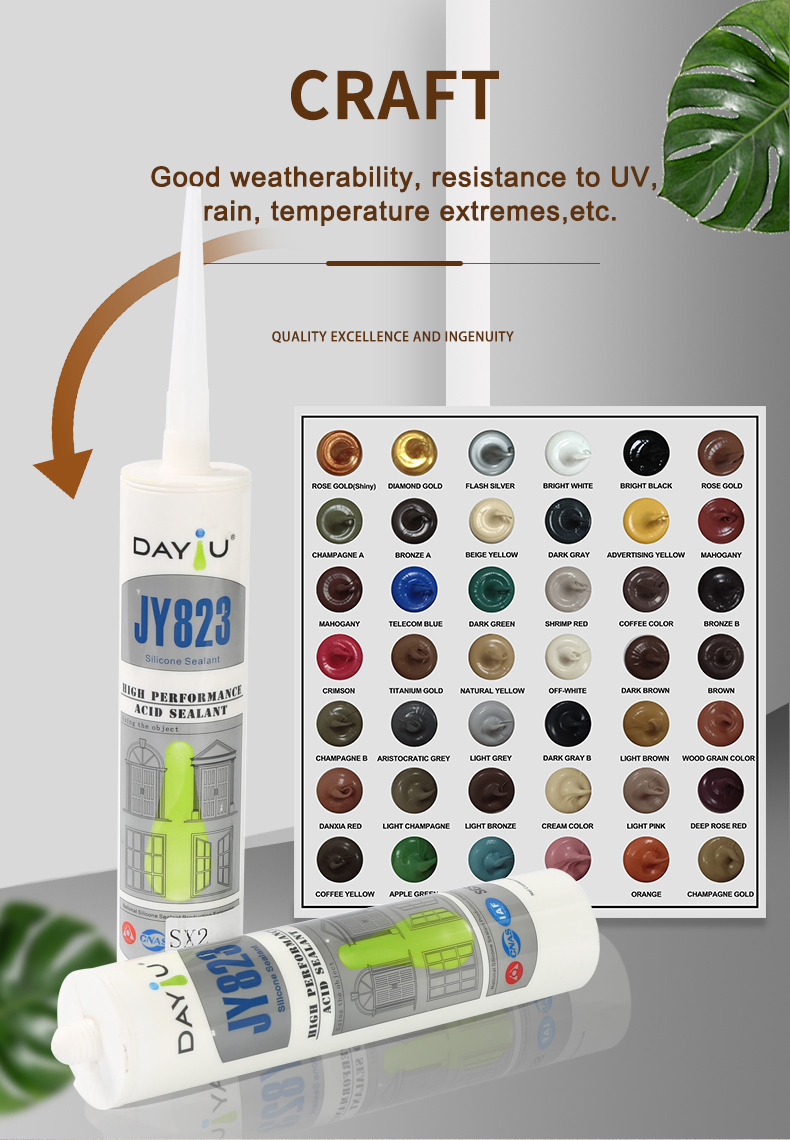 High-Quality Excellent Viscosity Anti-Mildew Construction Weatherproof Strength Big Glass Acid Silicone Sealant