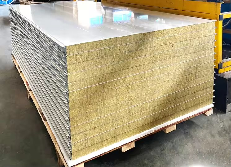 180kg M3 1200 X600mm Colored Steel Sandwich Rock Wool Board