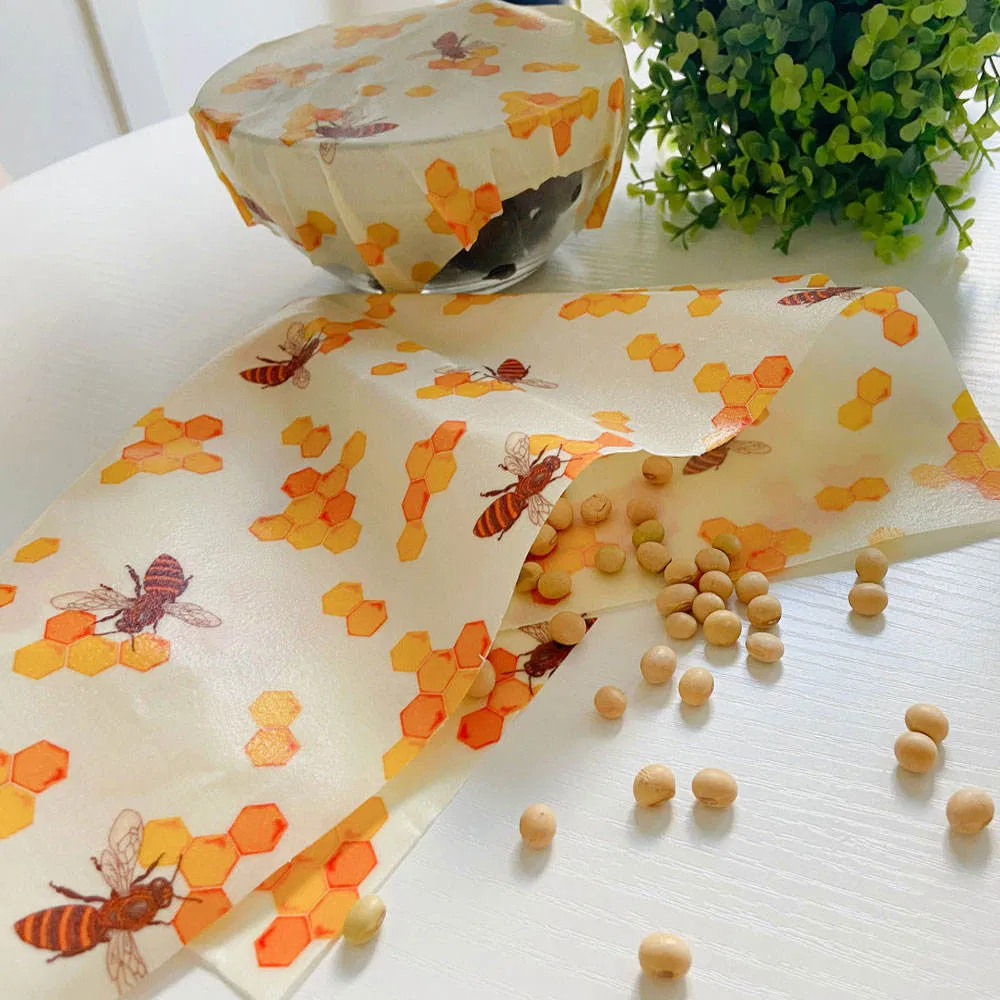 Reusable 100% Organic Cotton Beeswax Food Wrap Alternatives for Food Storage