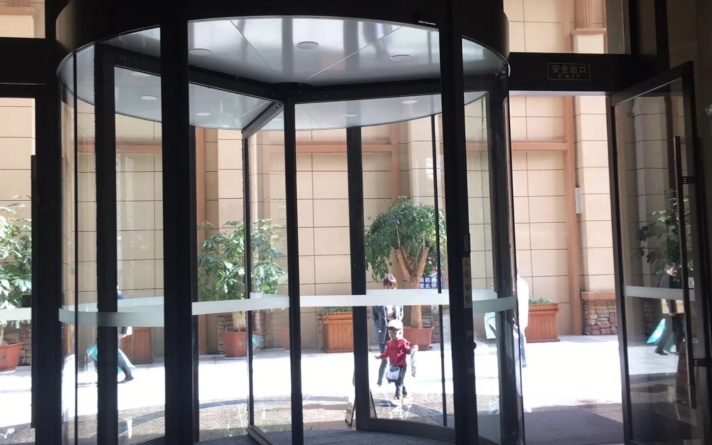 Customized Color Modern Design Doors Kit 2 3 4 Wing Automatic Revolving Rotating Door Manufacturer