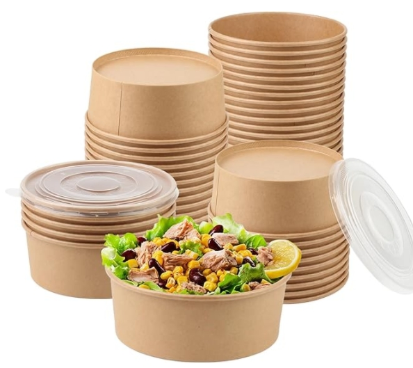 Brighthomey Customizable 20 Oz Disposable Salad Bowls for Events and Catering