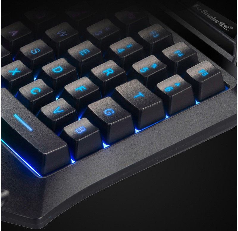 Single Hand Gaming Metal Keyboard Backlit Game Keypad for Pubg Mobile Games