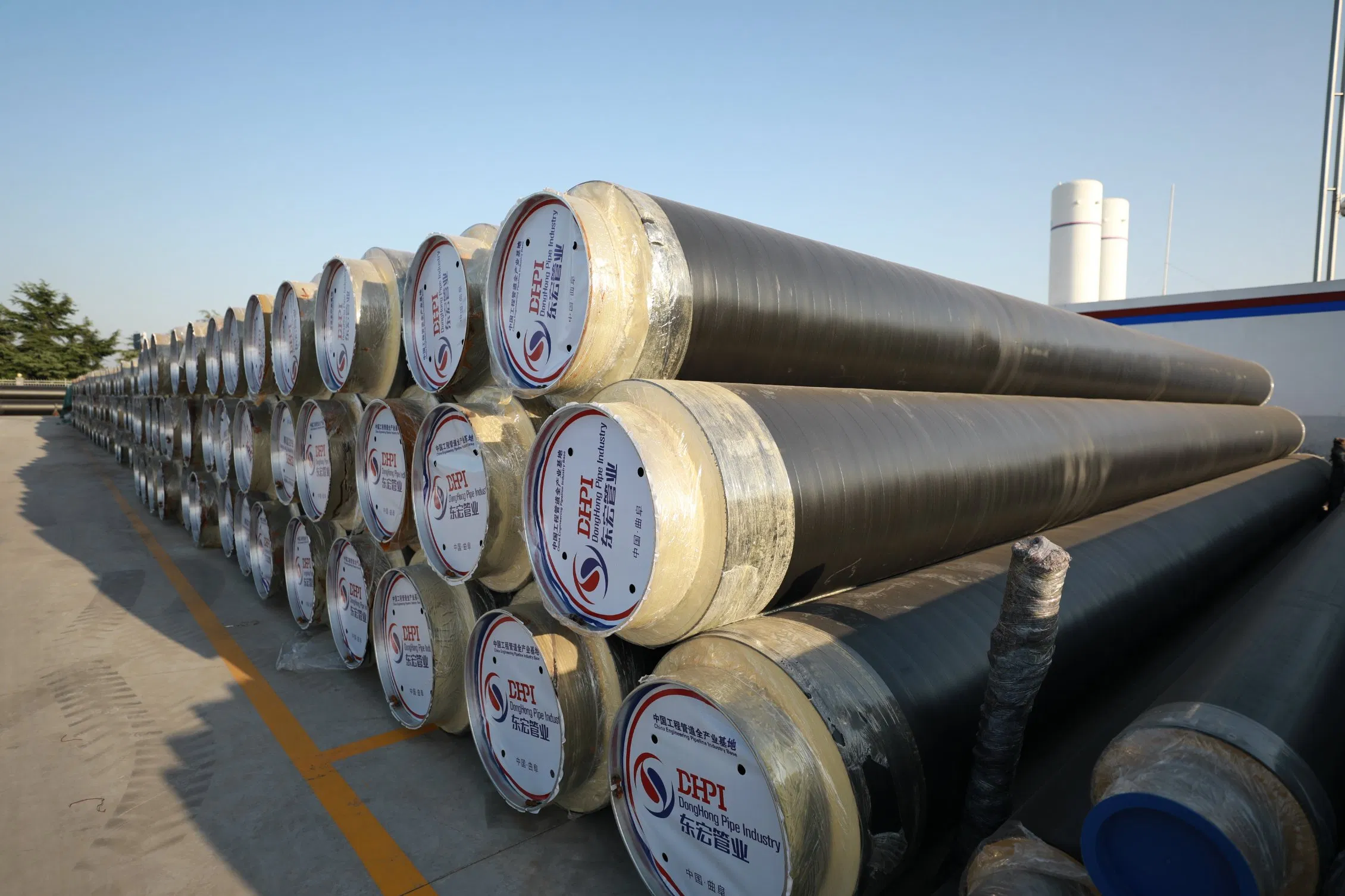DN600mm Preinsulated Pipes with Polyurethane Insulation Shells