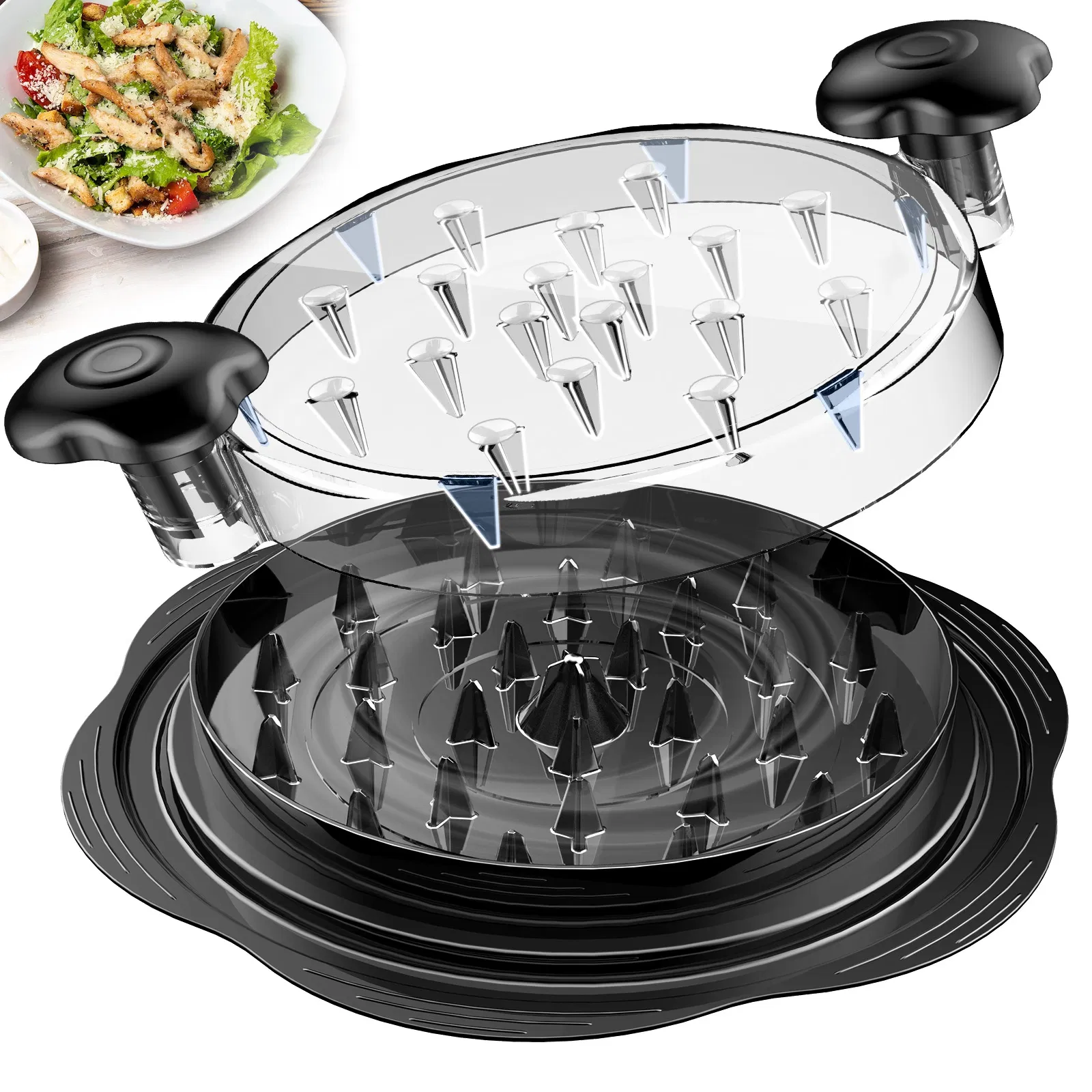 Large Plastic Manual Non Slip Kitchen Cooked Meat Shredding Chicken Brest Shredder Machine Large Chicken Shredder Tool Twist