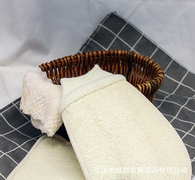 Custom Logo Bathroom Bath Exfoliating Glove Brushed Sponge Scrubbers Sisal Soap Natural Loofah Sponge Exfoliating Glove