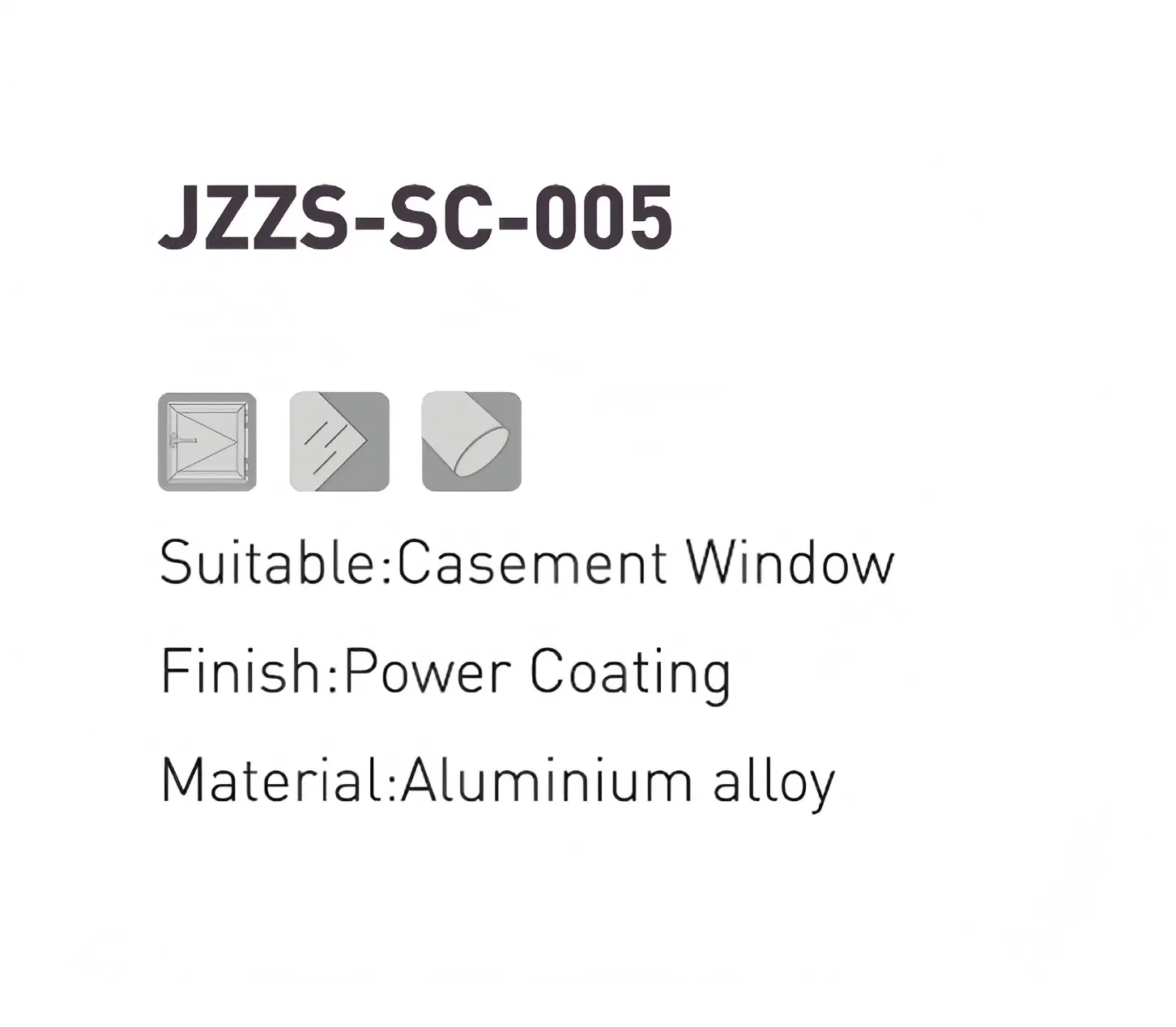 UPVC Casement Windows and Doors Handle for transmission Without Lock Alu Alloy Material
