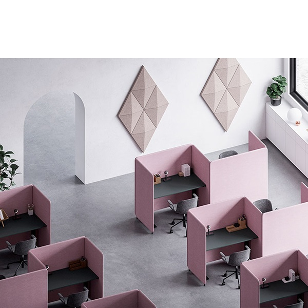 High Quality Fabric Wrapped Soundproof Floor Movable Acoustic Partition Office Room Divider