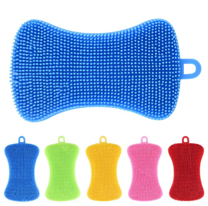 Multipurpose Kitchen Silicone Scrubber Vegetable Clean Dish Washing Brush