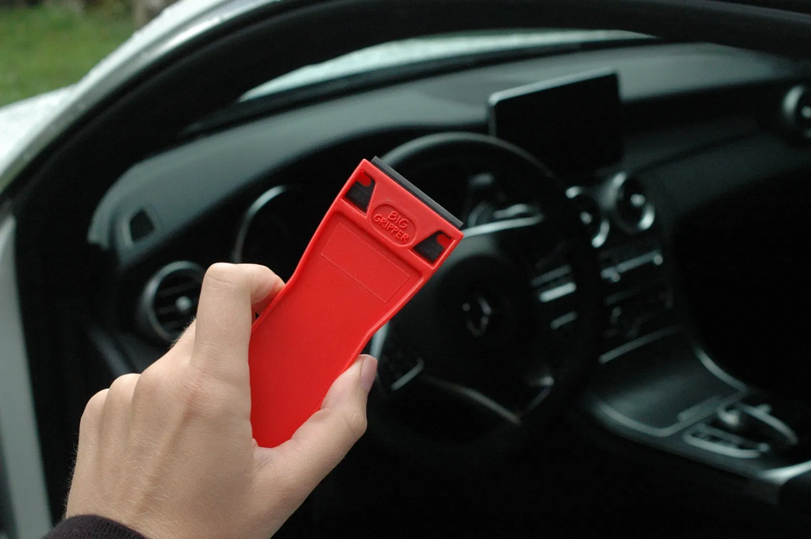 Long Cleaning Scraper Plastic Razor Scraper W/Double-Edged Plastic Blades