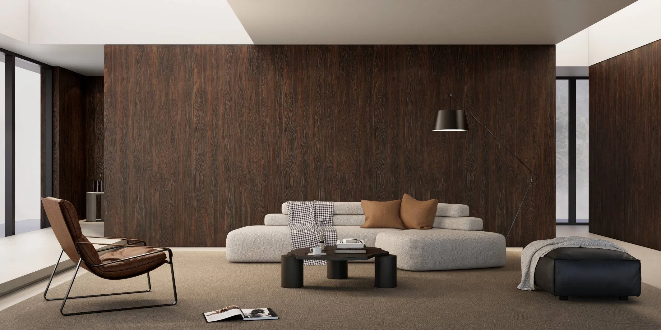 1200X2700X9mm Sintered Stone Three Continuous for Living Room Wall