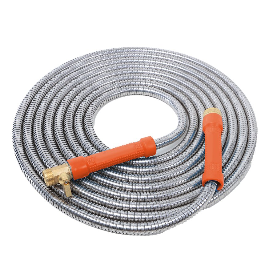 Yardforce Heavy-Duty Puncture Proof Garden Hose 25-Foot 1/2-Inch W/ Brass Fitting & on/off Valve